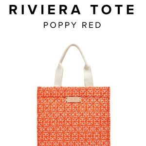 India Hicks Poppy Red Riviera Tote bag  NEW